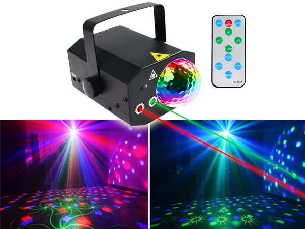 RG Laser 16in1 Patterns& RGB Magic Disco Ball Light