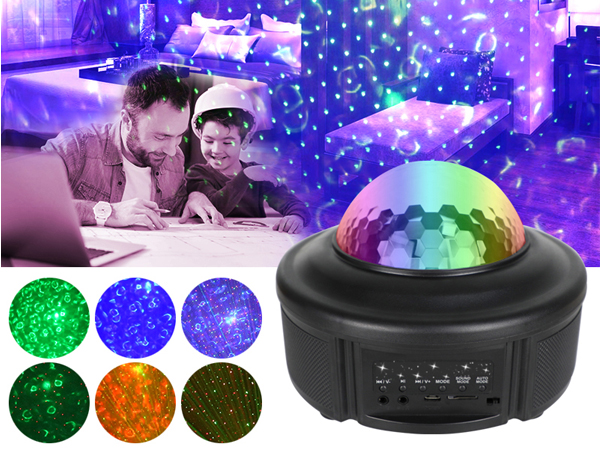 Music RG Laser Starry RGBW Color Bubble Light