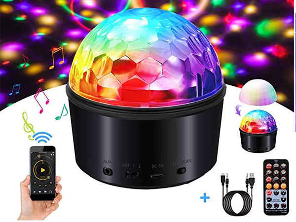 Music LED Disco Ball With Night Light Cover